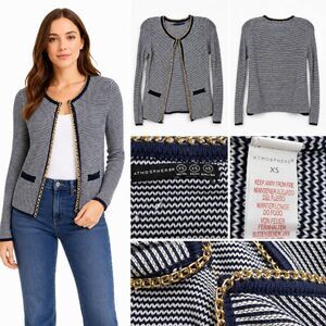 Atmosphere XS Navy Stripe Cardigan Sweater